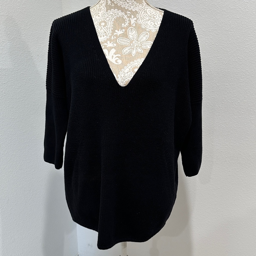 Express Women's Deep V-Neck Black Sweater